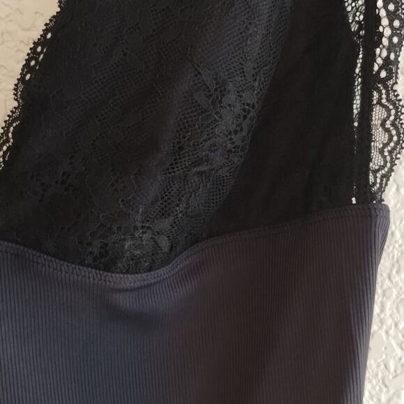 Intimately Free People NWT Power Play Bittersweet Black Lace Camisole Tank Top L - Picture 5 of 10